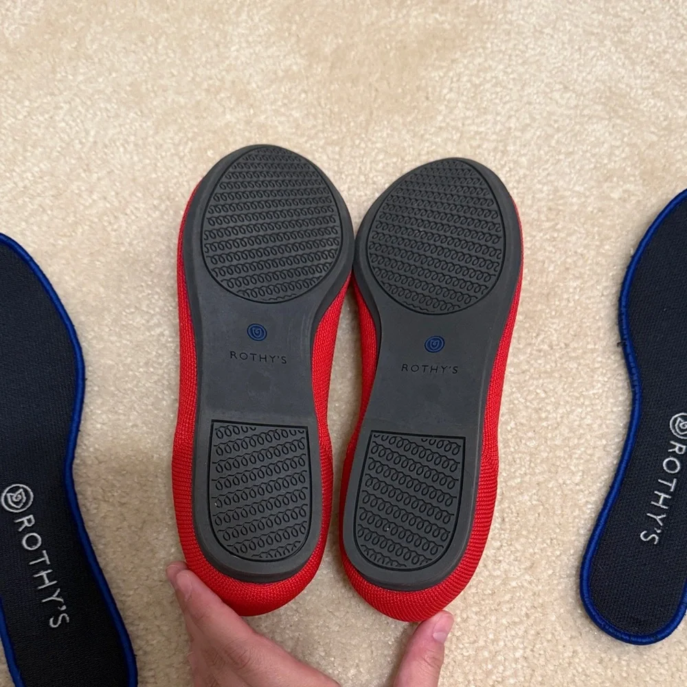 Rothy's Red Knit Slip-On Flats - Picture 6 of 8
